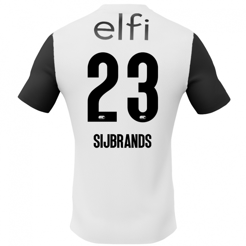 Women Football Julian Sijbrands #23 White Black Away Jersey 2024/25 T-Shirt Nz