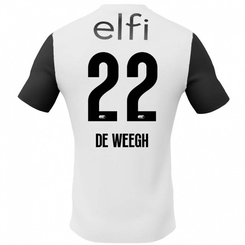 Women Football Bo Op De Weegh #22 White Black Away Jersey 2024/25 T-Shirt Nz