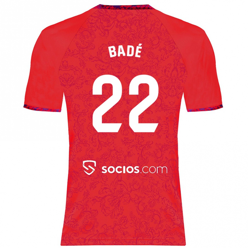 Women Football Loïc Badé #22 Red Away Jersey 2024/25 T-Shirt Nz