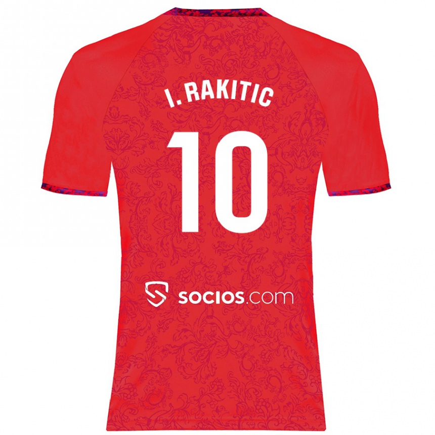 Women Football Ivan Rakitic #10 Red Away Jersey 2024/25 T-Shirt Nz