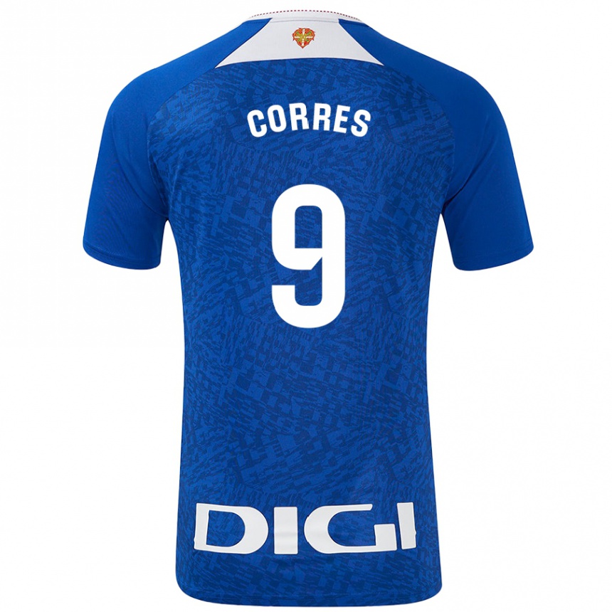 Women Football Yulema Corres #9 Royal Blue Away Jersey 2024/25 T-Shirt Nz