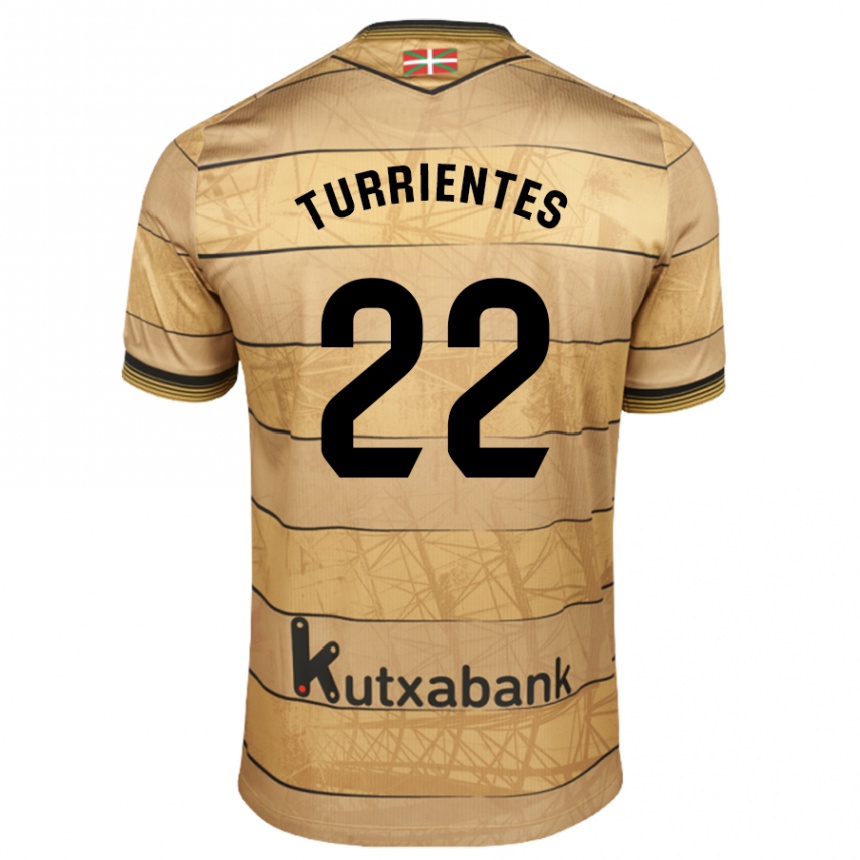 Women Football Beñat Turrientes #22 Brown Away Jersey 2024/25 T-Shirt Nz