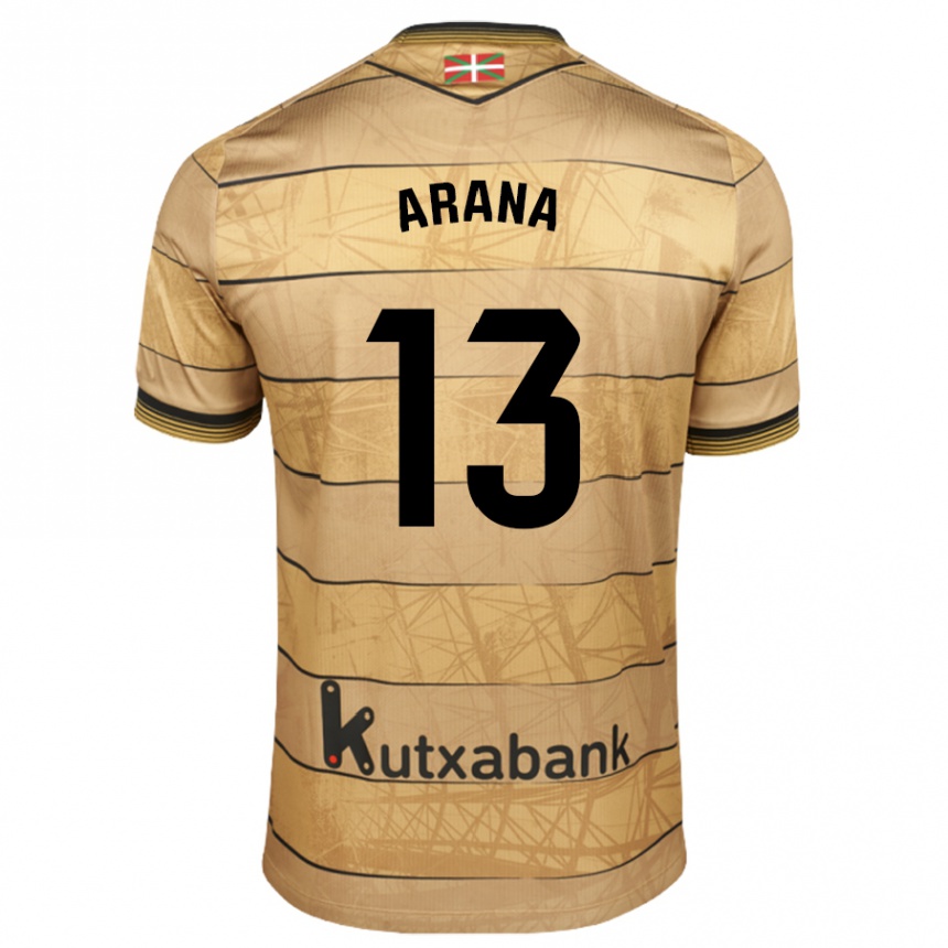 Women Football Egoitz Arana #13 Brown Away Jersey 2024/25 T-Shirt Nz