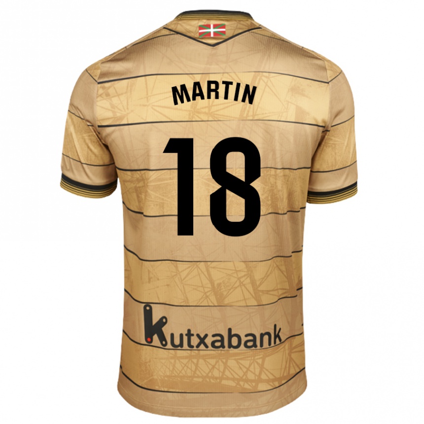 Women Football Hugo Martín #18 Brown Away Jersey 2024/25 T-Shirt Nz