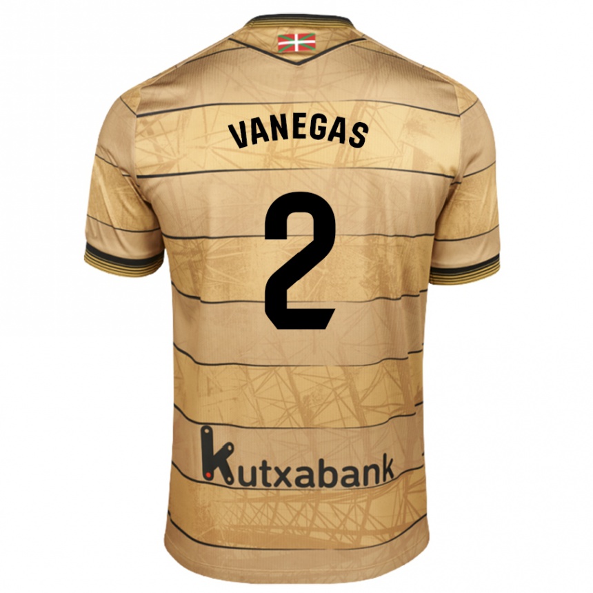 Women Football Manuela Vanegas Cataño #2 Brown Away Jersey 2024/25 T-Shirt Nz