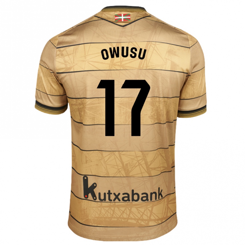 Women Football Jacqueline Owusu #17 Brown Away Jersey 2024/25 T-Shirt Nz