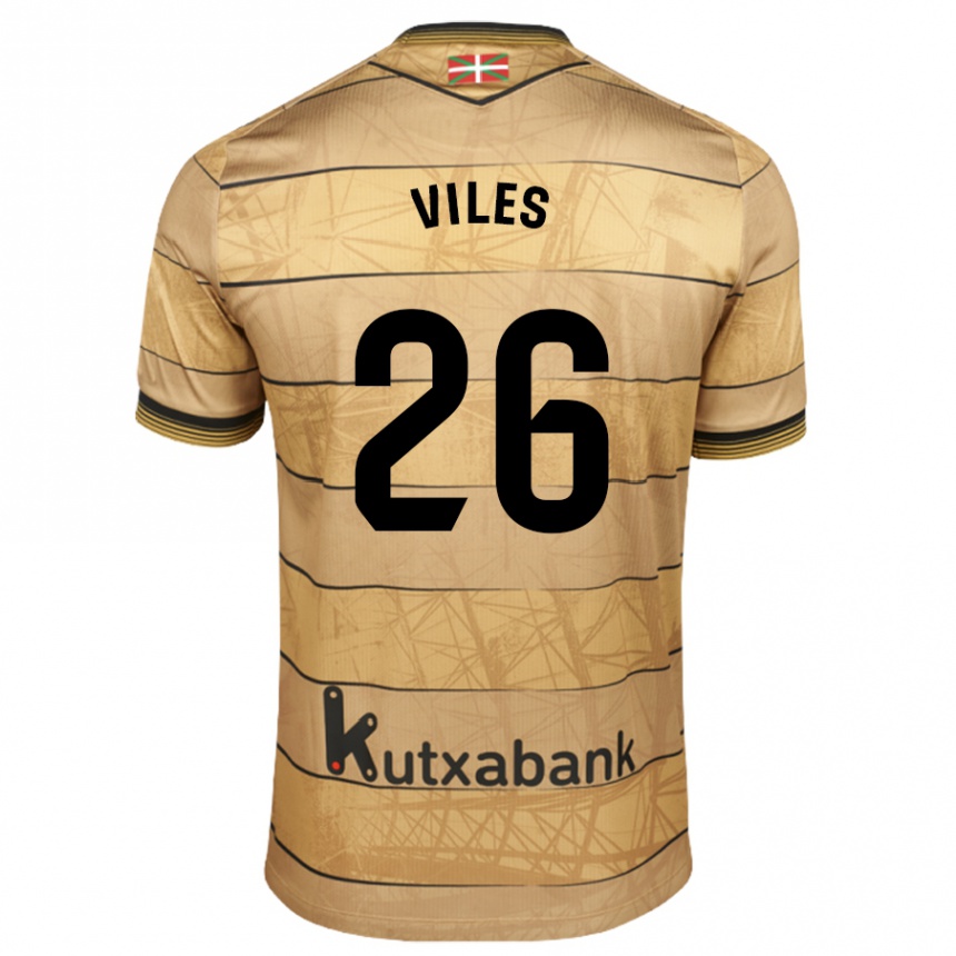 Women Football Elene Viles #26 Brown Away Jersey 2024/25 T-Shirt Nz