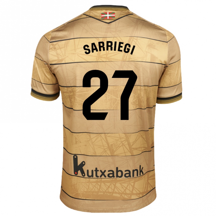 Women Football Nora Sarriegi #27 Brown Away Jersey 2024/25 T-Shirt Nz