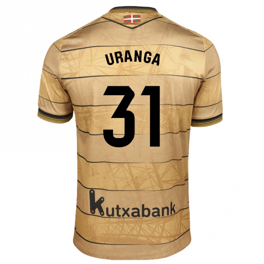 Women Football Haizea Uranga Agirre #31 Brown Away Jersey 2024/25 T-Shirt Nz