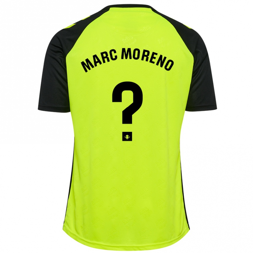 Women Football Marc Moreno #0 Fluorescent Yellow Black Away Jersey 2024/25 T-Shirt Nz