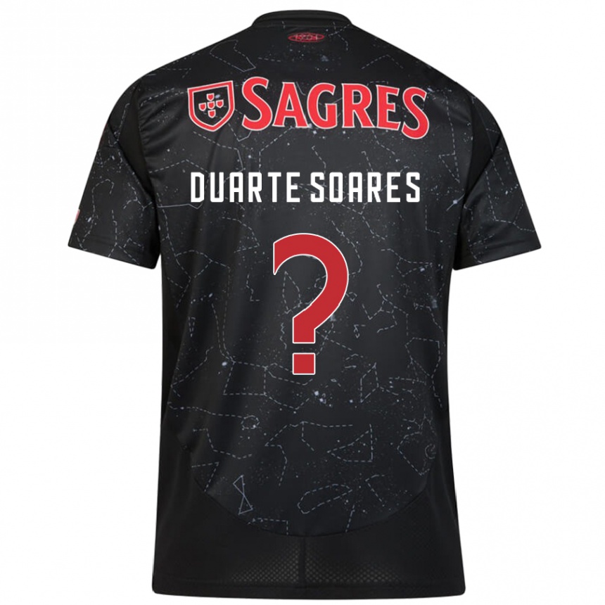 Women Football Duarte Soares #0 Black Red Away Jersey 2024/25 T-Shirt Nz