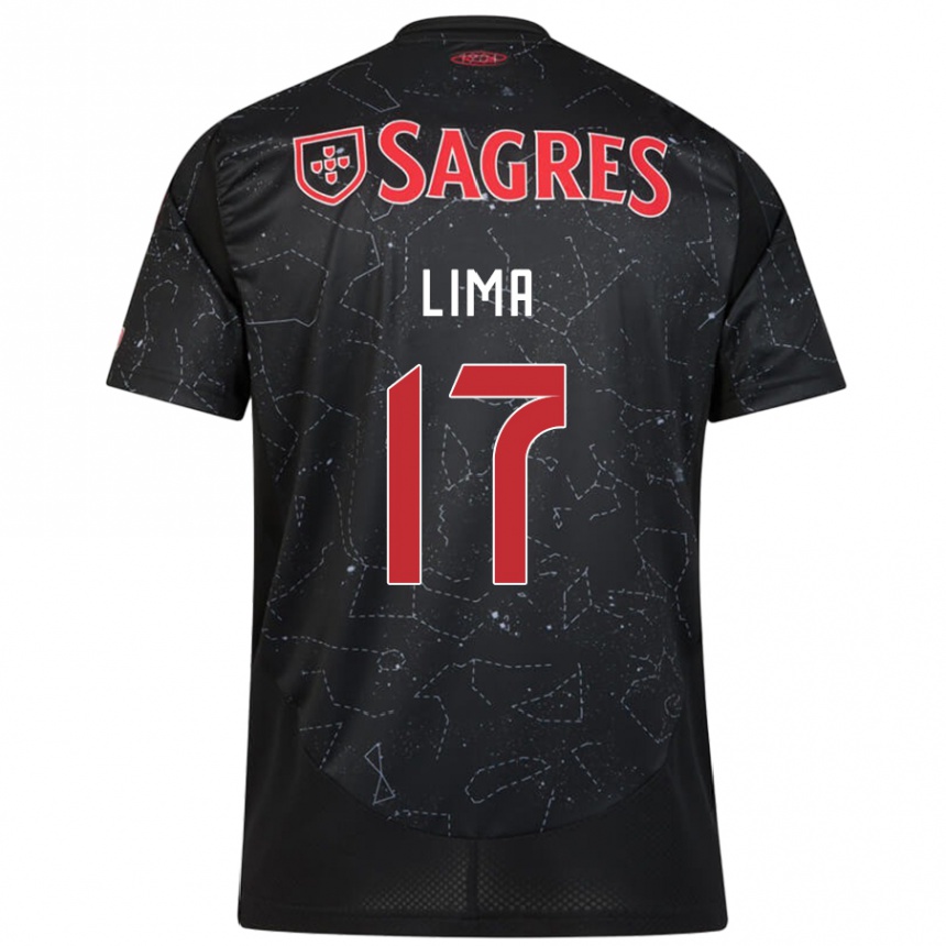 Women Football Ivan Lima #17 Black Red Away Jersey 2024/25 T-Shirt Nz