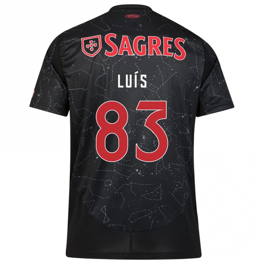 Women Football Rafael Luís #83 Black Red Away Jersey 2024/25 T-Shirt Nz