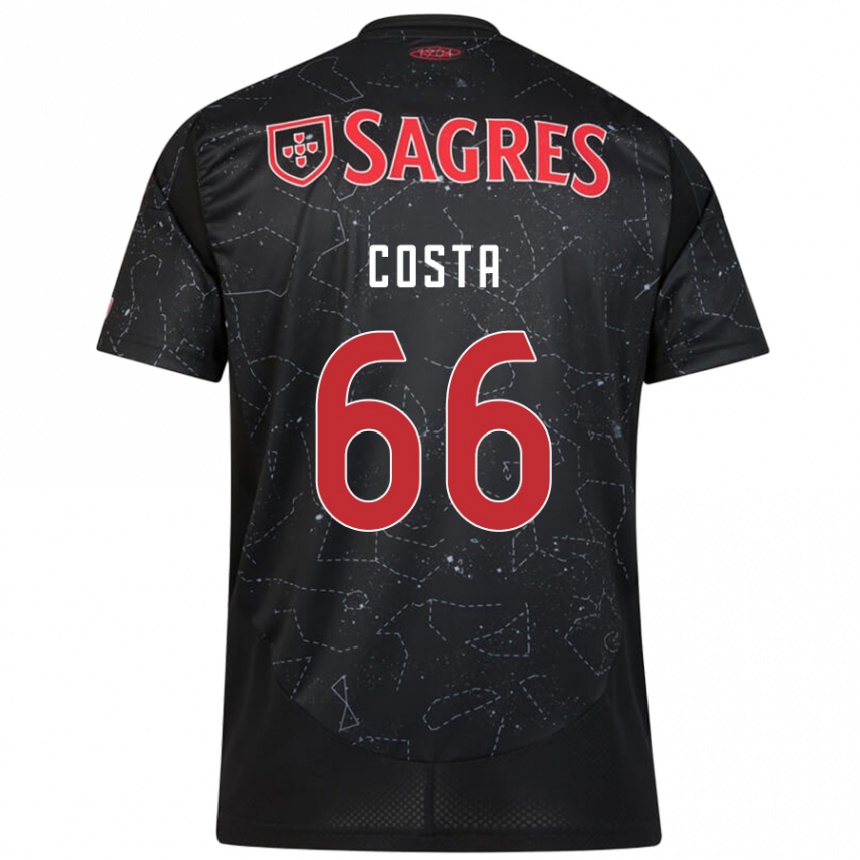 Women Football Rute Costa #66 Black Red Away Jersey 2024/25 T-Shirt Nz