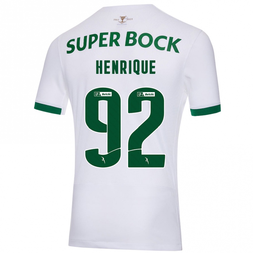 Women Football Eduardo Henrique #92 White Green Away Jersey 2024/25 T-Shirt Nz