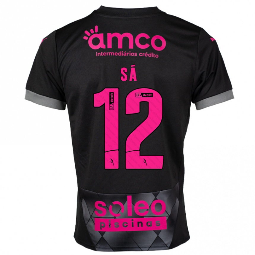 Women Football Tiago Sá #12 Black Pink Away Jersey 2024/25 T-Shirt Nz