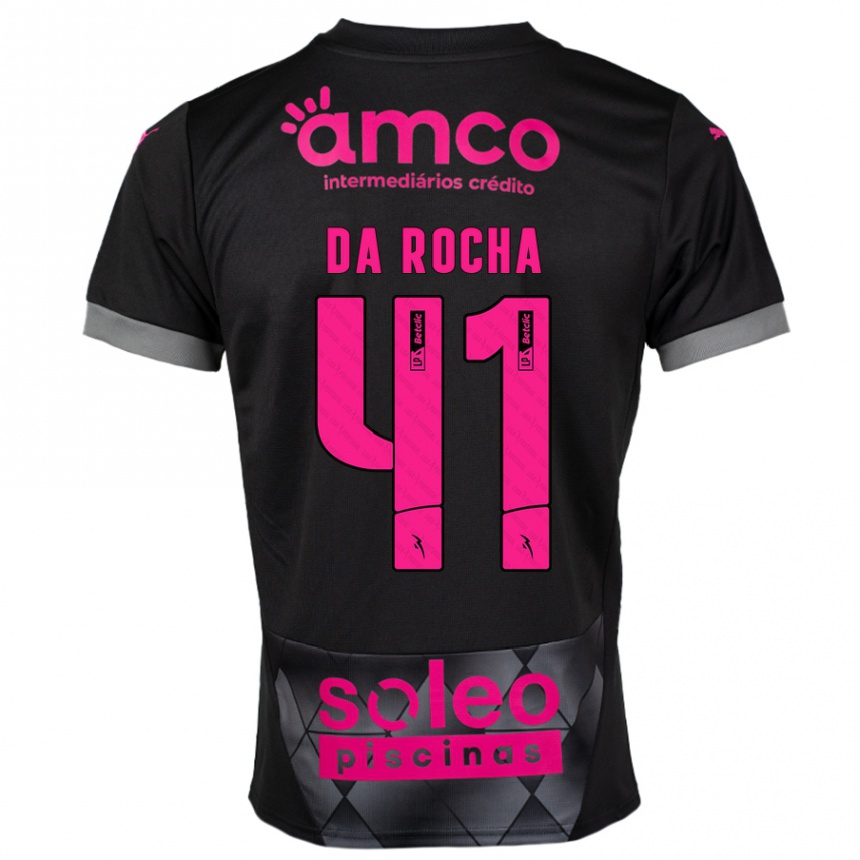 Women Football Yanis Da Rocha #41 Black Pink Away Jersey 2024/25 T-Shirt Nz