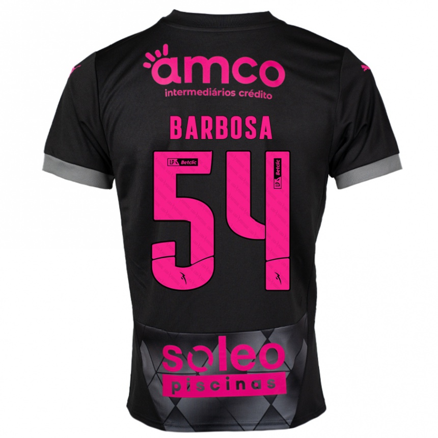 Women Football Guilherme Barbosa #54 Black Pink Away Jersey 2024/25 T-Shirt Nz