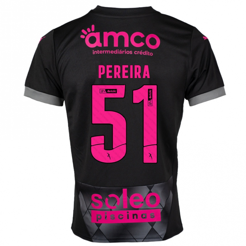 Women Football Evy Pereira #51 Black Pink Away Jersey 2024/25 T-Shirt Nz