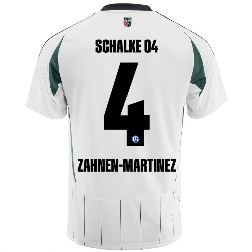 Women Football Pablo Zahnen-Martinez #4 White Green Away Jersey 2024/25 T-Shirt Nz