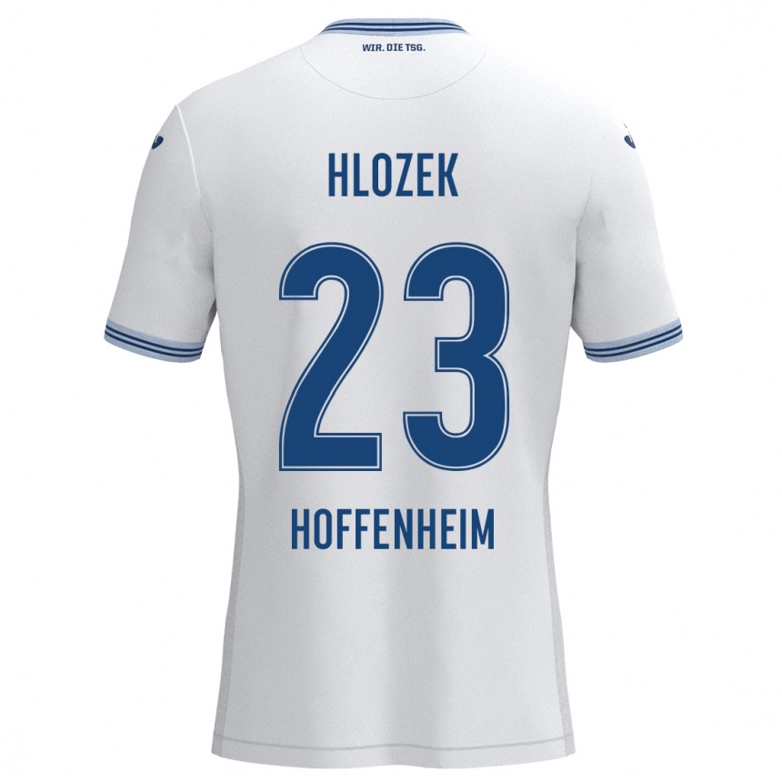 Women Football Adam Hlozek #23 White Blue Away Jersey 2024/25 T-Shirt Nz