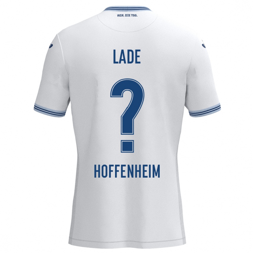 Women Football Benjamin Lade #0 White Blue Away Jersey 2024/25 T-Shirt Nz