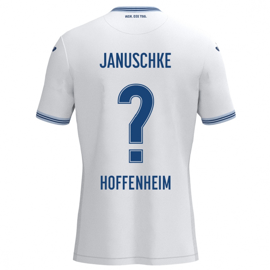 Women Football Tim Januschke #0 White Blue Away Jersey 2024/25 T-Shirt Nz