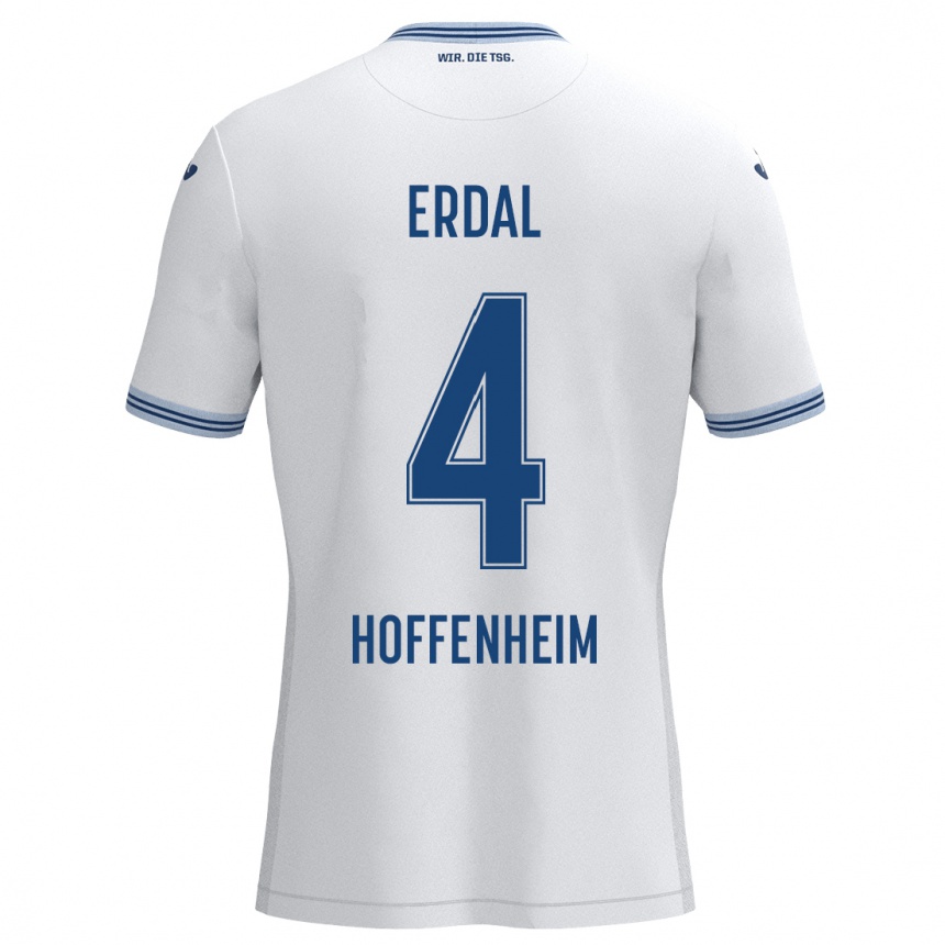 Women Football İzzet Erdal #4 White Blue Away Jersey 2024/25 T-Shirt Nz