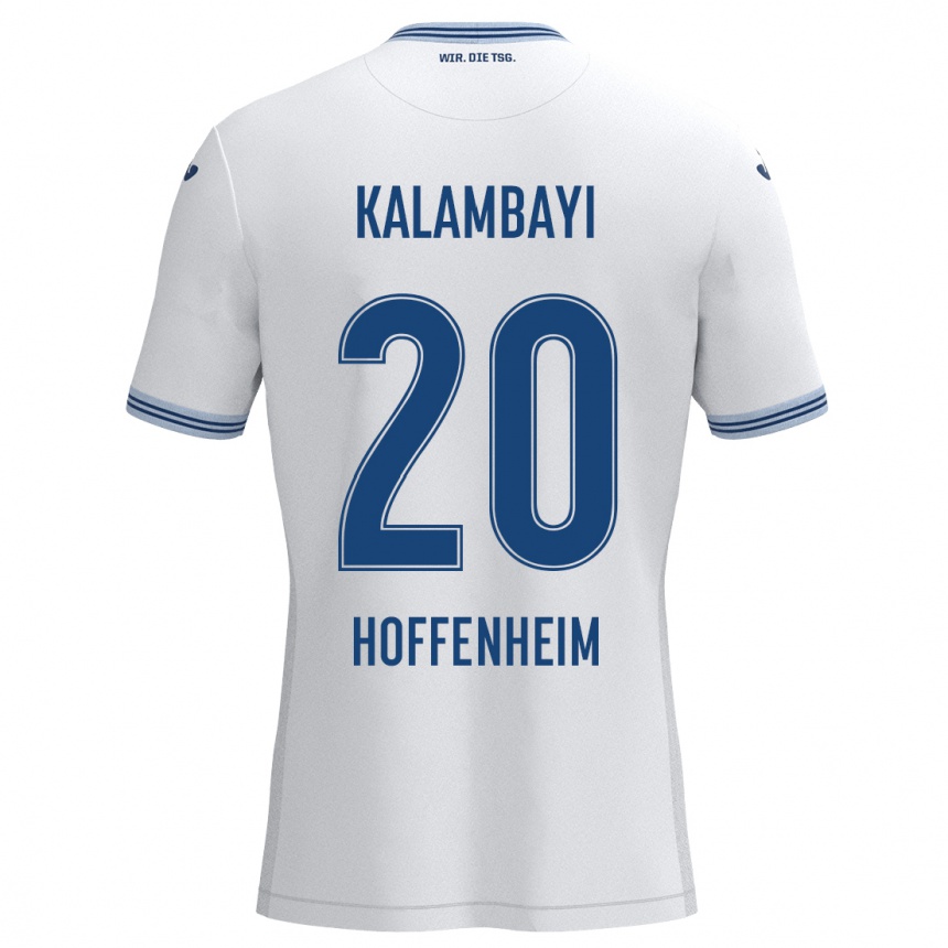 Women Football Simon Kalambayi #20 White Blue Away Jersey 2024/25 T-Shirt Nz