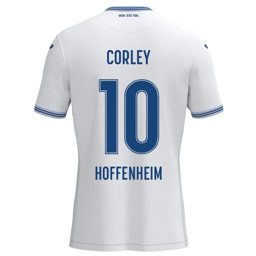 Women Football Gia Corley #10 White Blue Away Jersey 2024/25 T-Shirt Nz