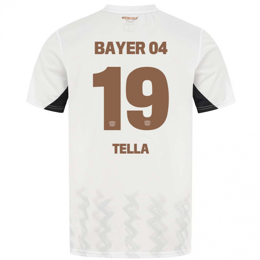 Women Football Nathan Tella #19 White Black Away Jersey 2024/25 T-Shirt Nz