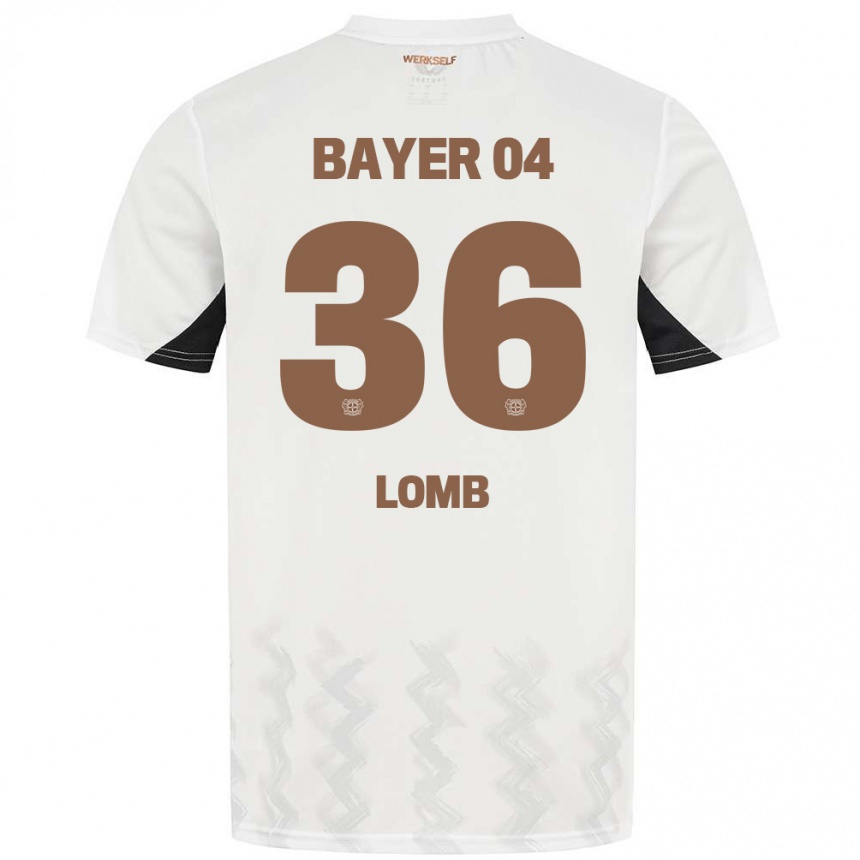 Women Football Niklas Lomb #36 White Black Away Jersey 2024/25 T-Shirt Nz