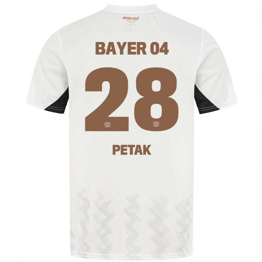 Women Football Raoul Petak #28 White Black Away Jersey 2024/25 T-Shirt Nz