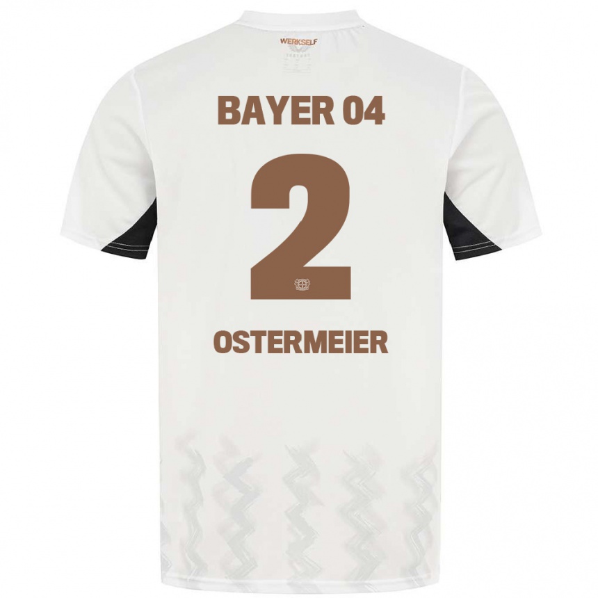 Women Football Selina Ostermeier #2 White Black Away Jersey 2024/25 T-Shirt Nz