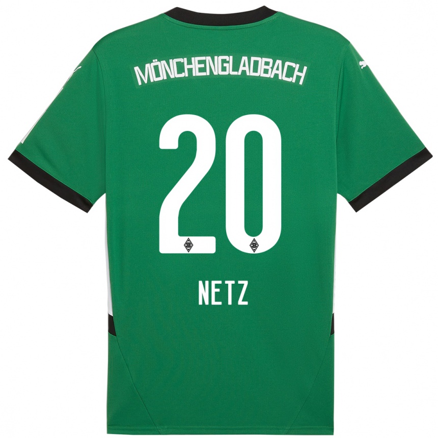 Women Football Luca Netz #20 Green White Away Jersey 2024/25 T-Shirt Nz