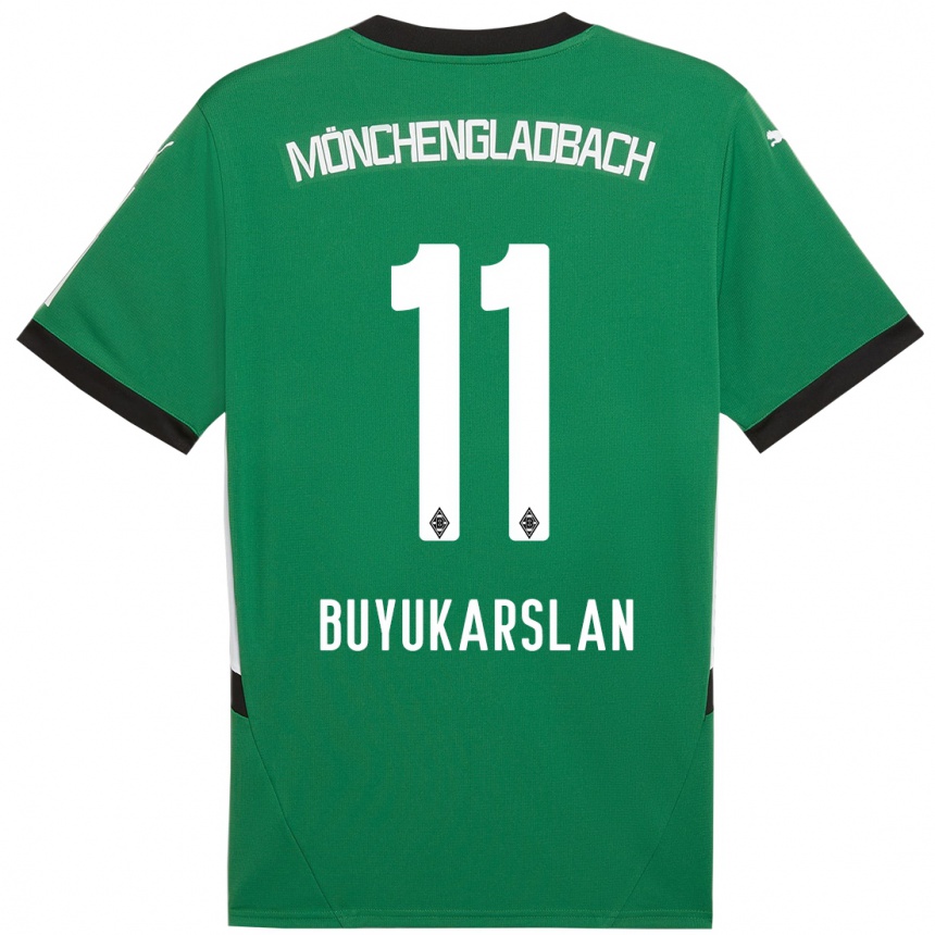 Women Football Oguzcan Büyükarslan #11 Green White Away Jersey 2024/25 T-Shirt Nz