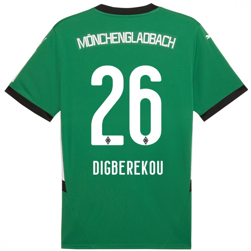 Women Football Ibrahim Digberekou #26 Green White Away Jersey 2024/25 T-Shirt Nz