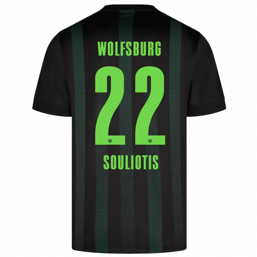 Women Football Spyridon Souliotis #22 Dark Green Away Jersey 2024/25 T-Shirt Nz