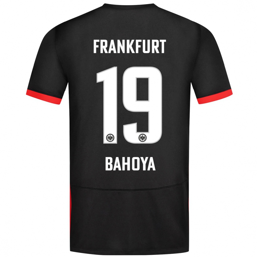 Women Football Jean-Mattéo Bahoya #19 Black Away Jersey 2024/25 T-Shirt Nz