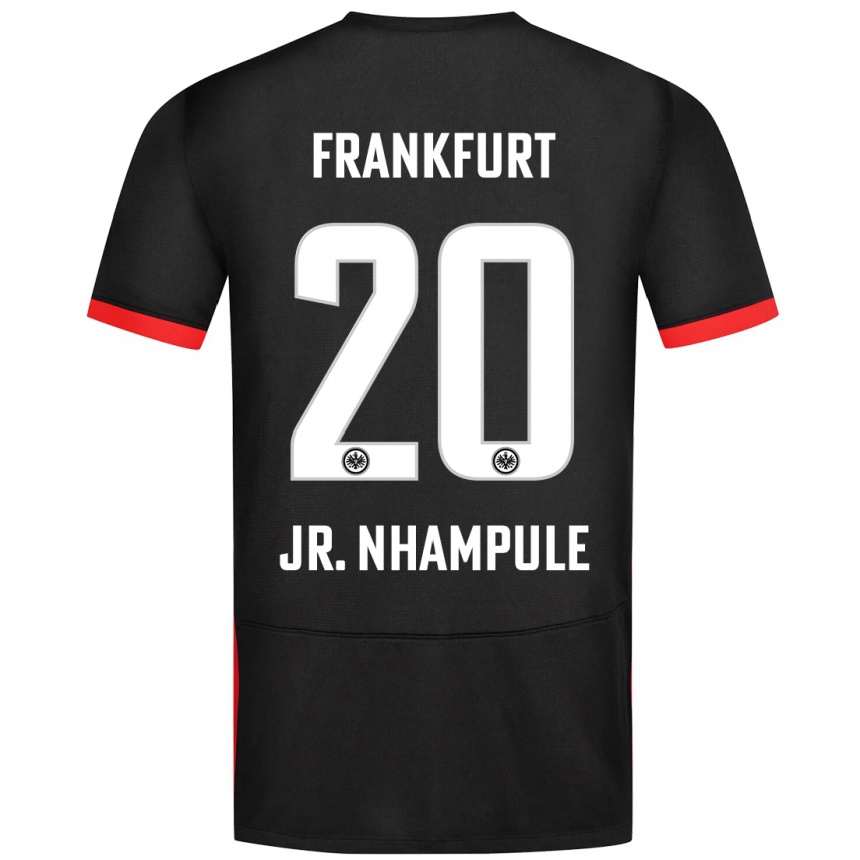 Women Football Antonio Junior Nhampule #20 Black Away Jersey 2024/25 T-Shirt Nz