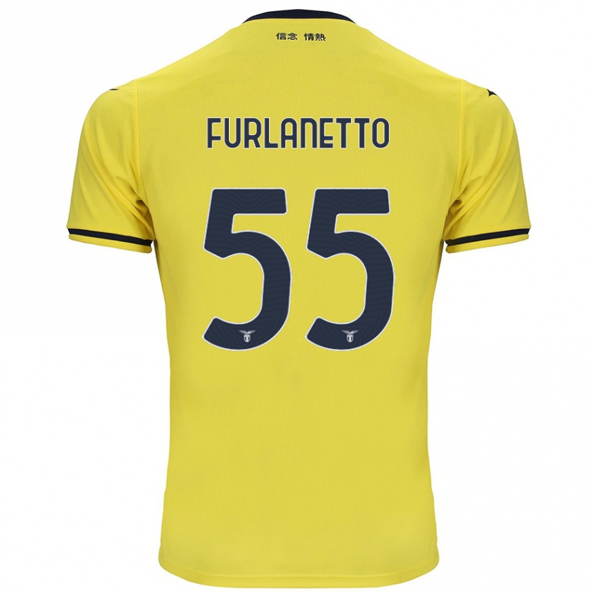 Women Football Alessio Furlanetto #55 Yellow Away Jersey 2024/25 T-Shirt Nz