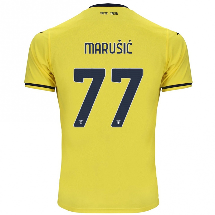 Women Football Adam Marusic #77 Yellow Away Jersey 2024/25 T-Shirt Nz