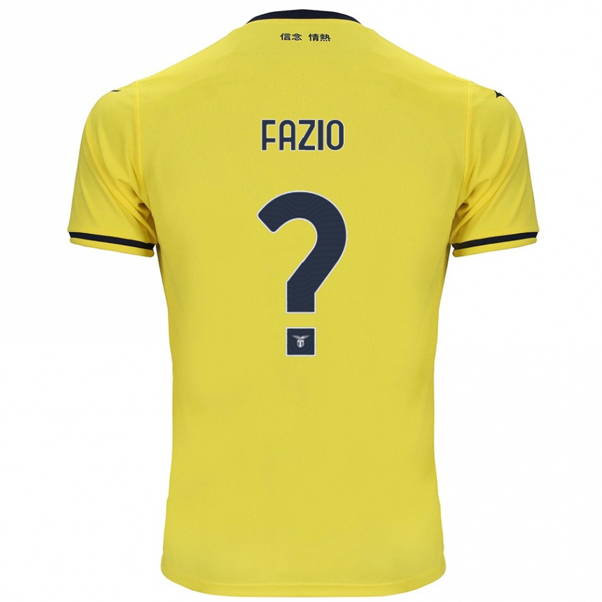 Women Football Francesco Fazio #0 Yellow Away Jersey 2024/25 T-Shirt Nz