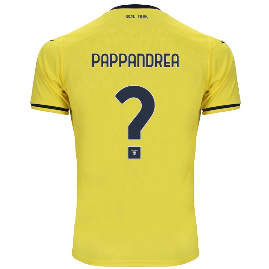 Women Football Filippo Pappandrea #0 Yellow Away Jersey 2024/25 T-Shirt Nz