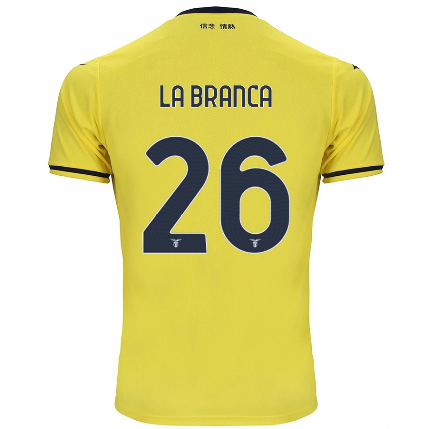 Women Football Ruggero La Branca #26 Yellow Away Jersey 2024/25 T-Shirt Nz