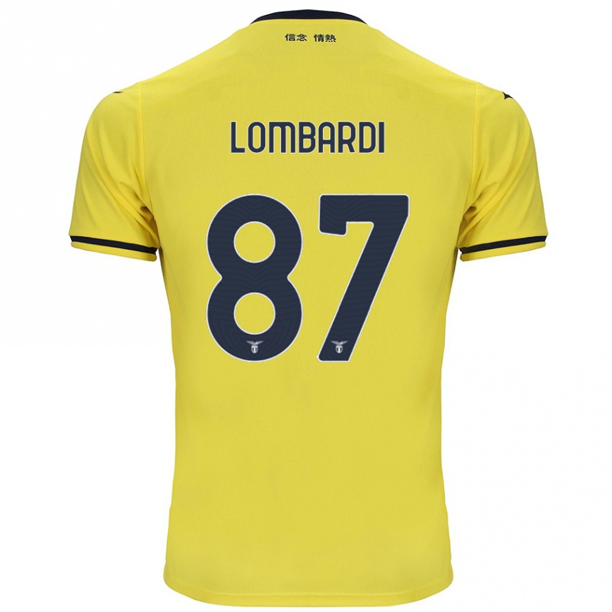 Women Football Cristiano Lombardi #87 Yellow Away Jersey 2024/25 T-Shirt Nz