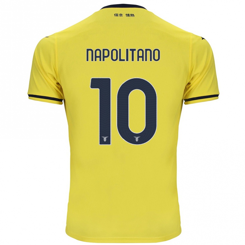 Women Football Luca Napolitano #10 Yellow Away Jersey 2024/25 T-Shirt Nz