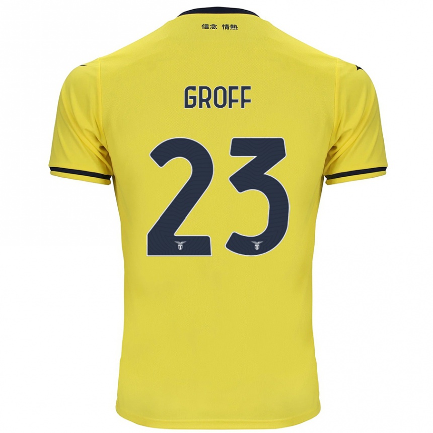 Women Football Chiara Groff #23 Yellow Away Jersey 2024/25 T-Shirt Nz