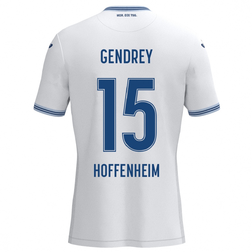 Women Football Valentin Gendrey #15 White Black Away Jersey 2024/25 T-Shirt Nz