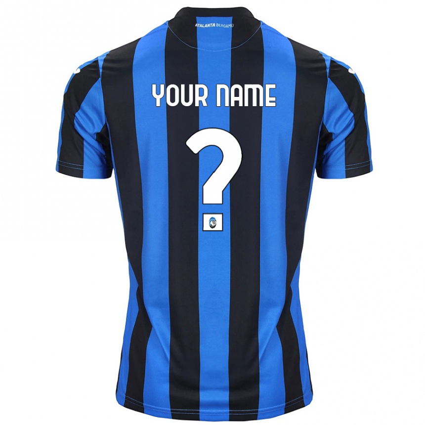 Kids Football Your Name #0 Blue Black Home Jersey 2024/25 T-Shirt Nz